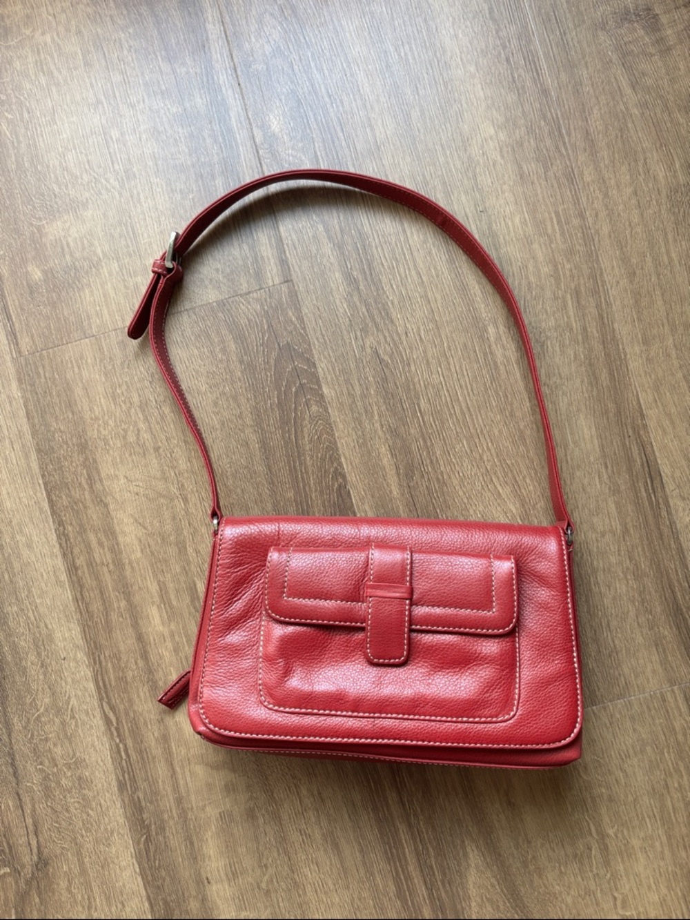Charter Club Red Leather Shoulder Bag